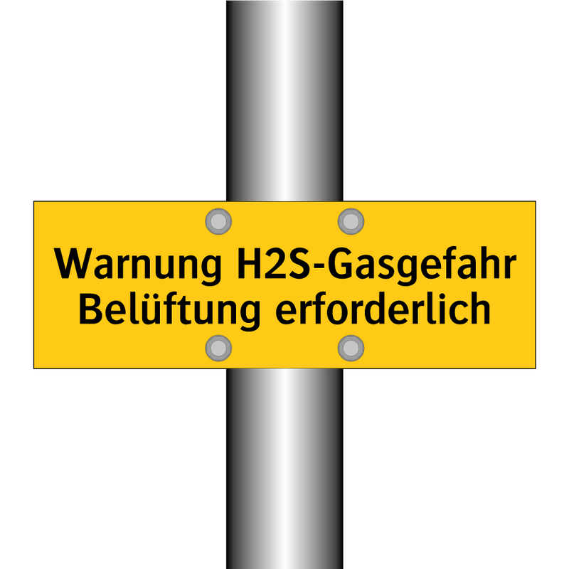 Warnung H2S-Gasgefahr Belüftung erforderlich