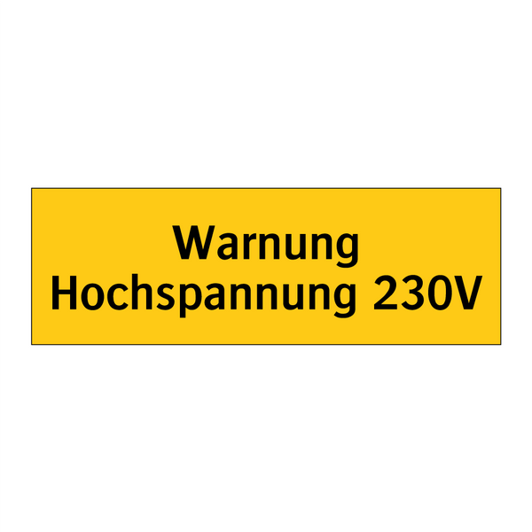 Warnung Hochspannung 230V