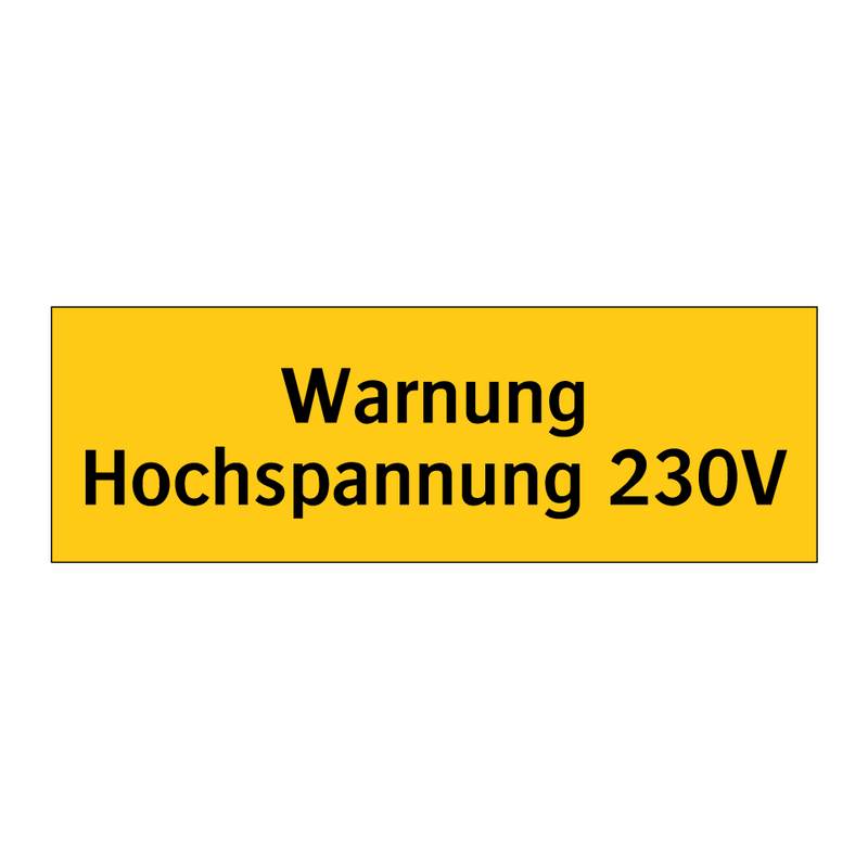 Warnung Hochspannung 230V