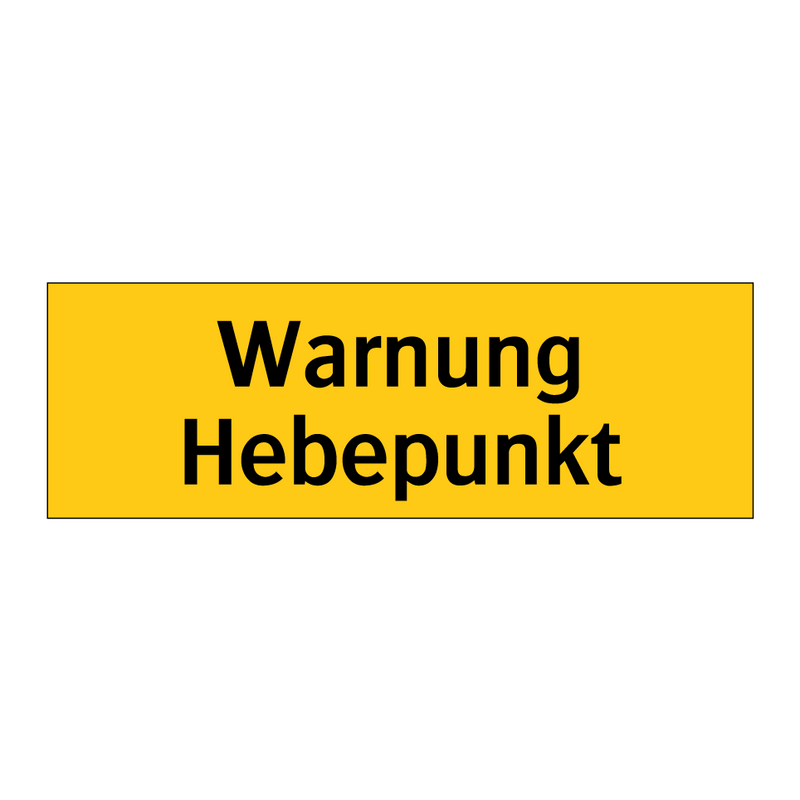 Warnung Hebepunkt