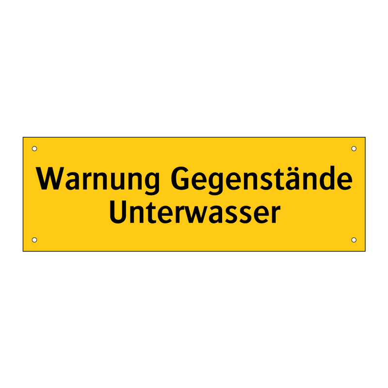 Warnung Gegenstände Unterwasser