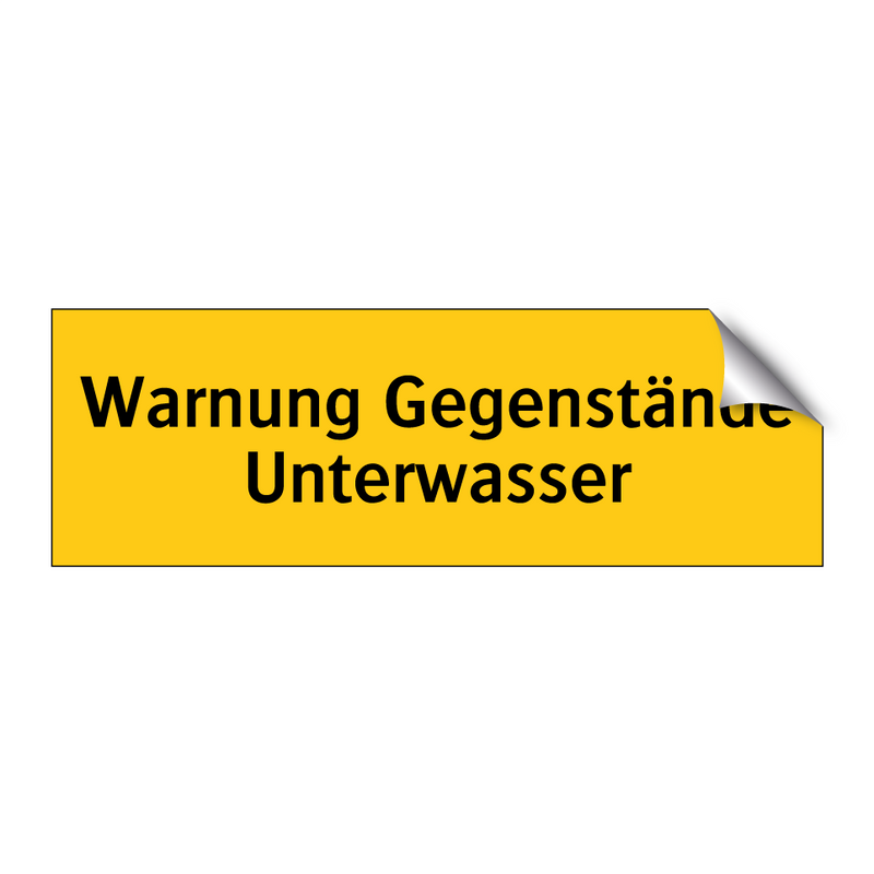 Warnung Gegenstände Unterwasser