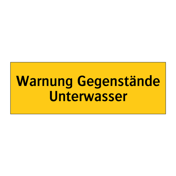Warnung Gegenstände Unterwasser