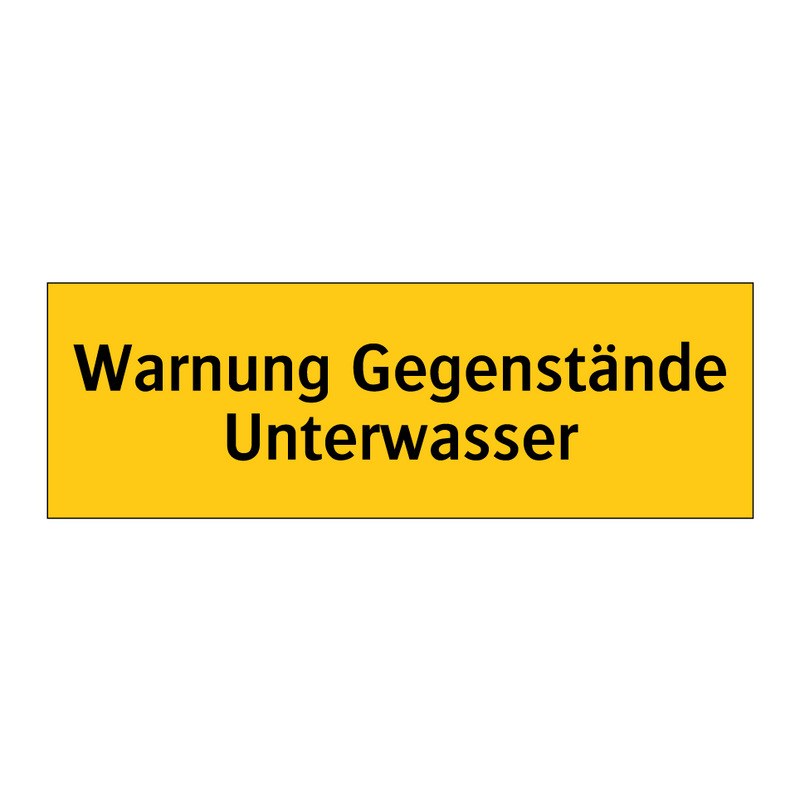 Warnung Gegenstände Unterwasser