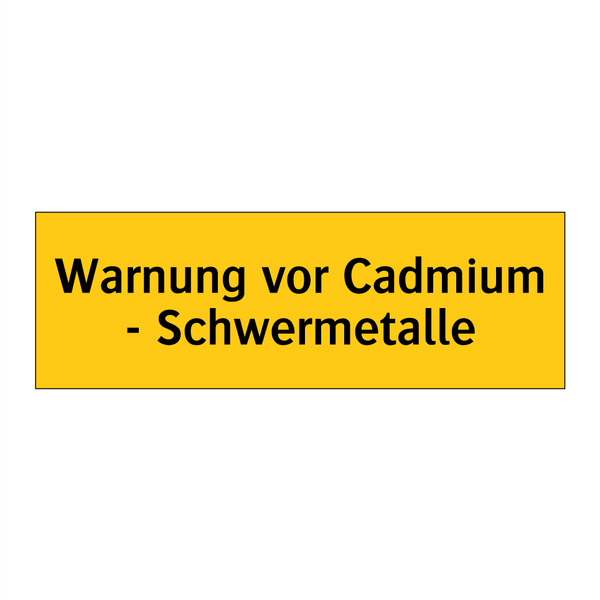 Warnung vor Cadmium - Schwermetalle