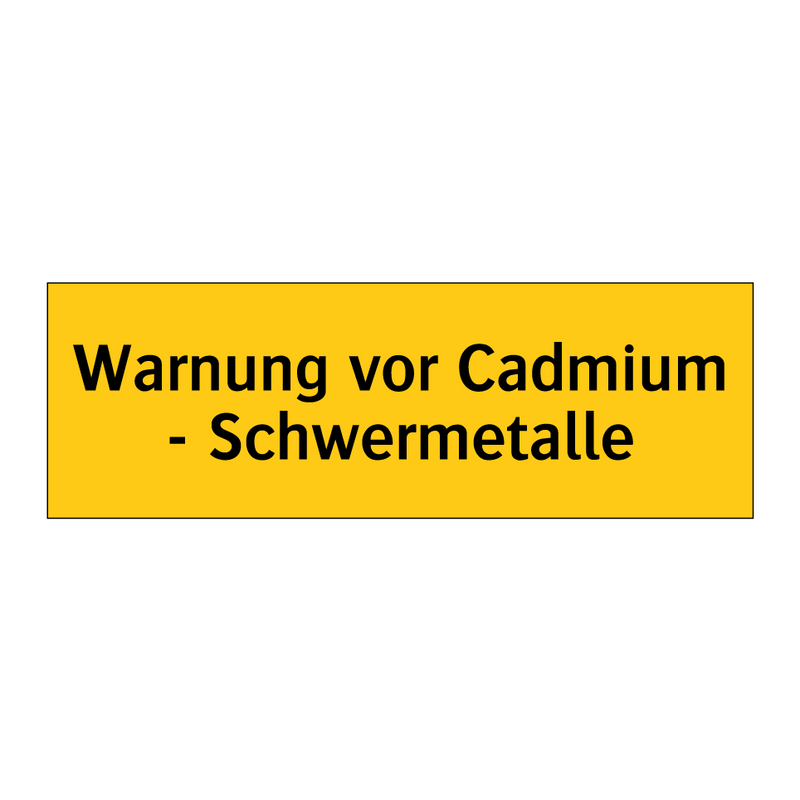 Warnung vor Cadmium - Schwermetalle