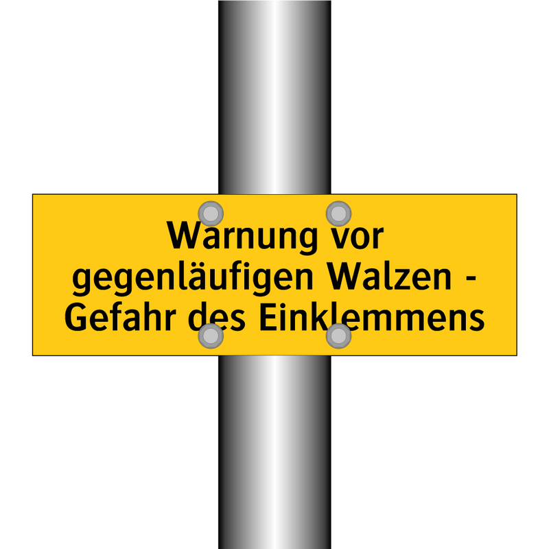 Warnung vor gegenläufigen Walzen - Gefahr des Einklemmens