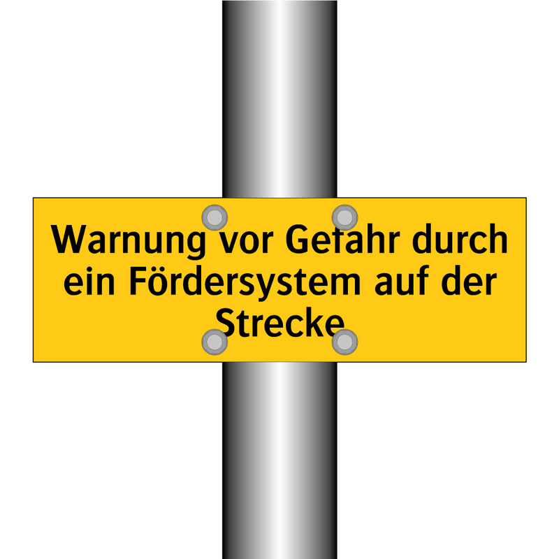Warnung vor Gefahr durch ein Fördersystem auf der Strecke