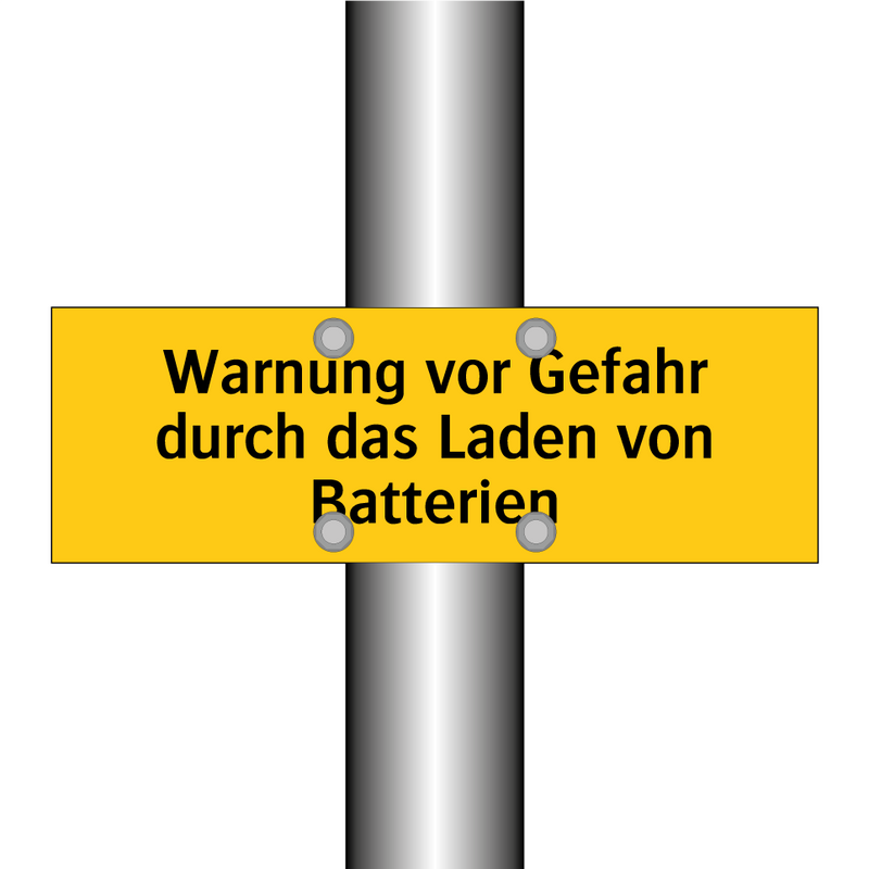 Warnung vor Gefahr durch das Laden von Batterien