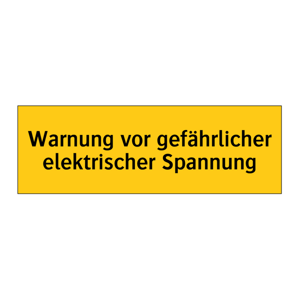 Warnung vor gefährlicher elektrischer Spannung