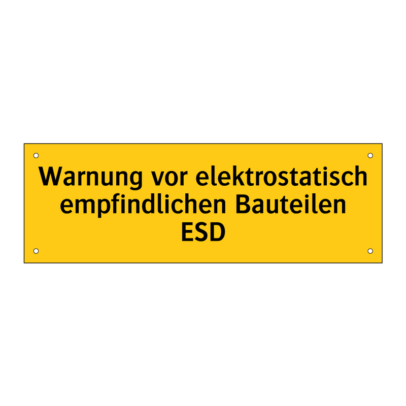 Warnung vor elektrostatisch empfindlichen Bauteilen ESD