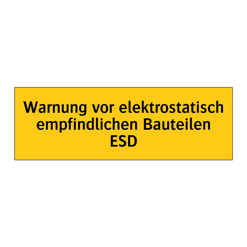 Warnung vor elektrostatisch empfindlichen Bauteilen ESD