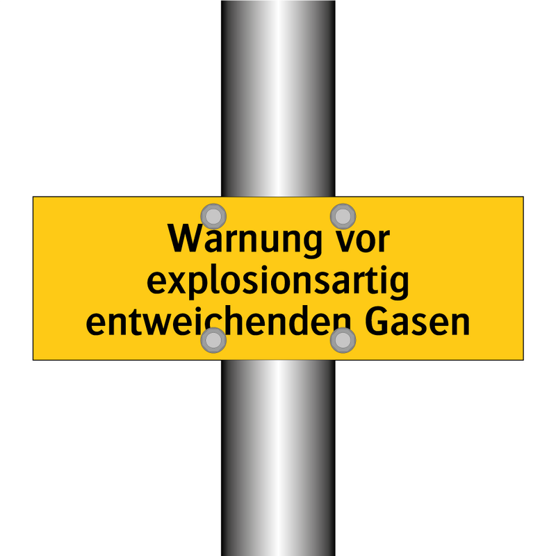 Warnung vor explosionsartig entweichenden Gasen