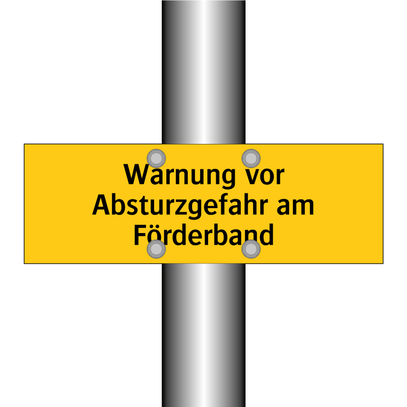 Warnung vor Absturzgefahr am Förderband