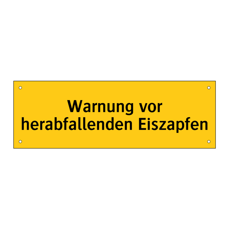 Warnung vor herabfallenden Eiszapfen