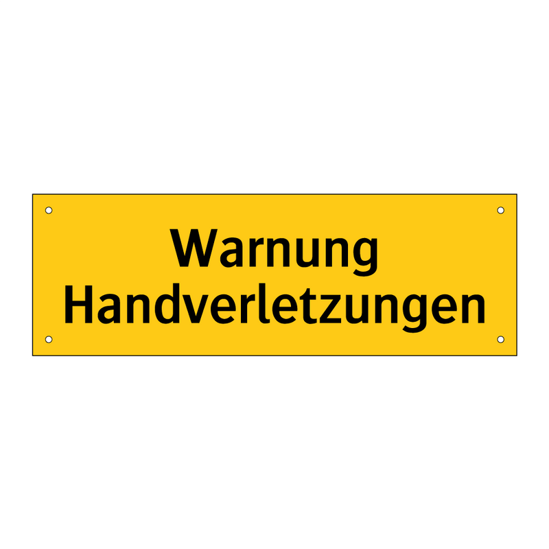 Warnung Handverletzungen