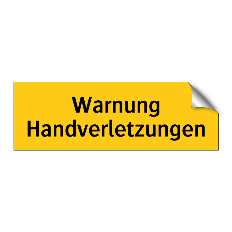 Warnung Handverletzungen
