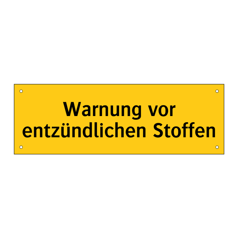 Warnung vor entzündlichen Stoffen