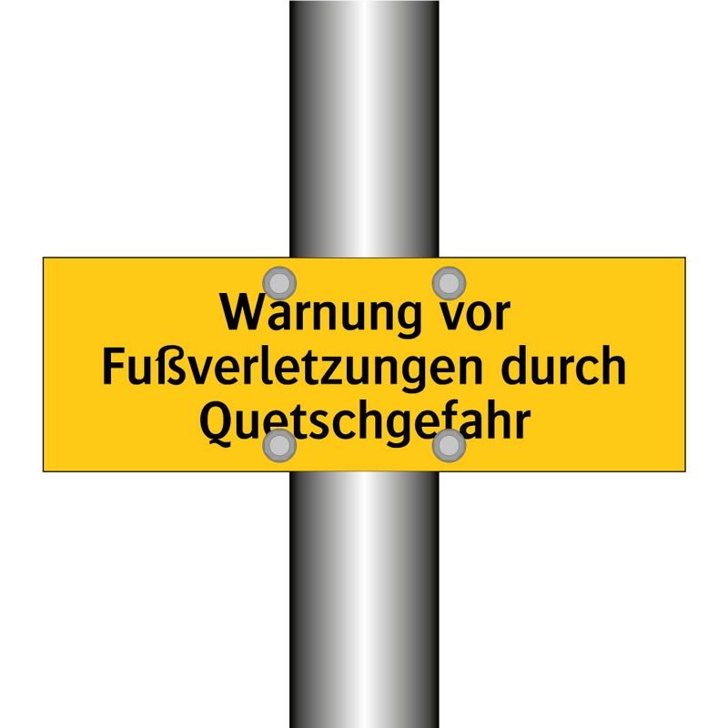 Warnung vor Fußverletzungen durch Quetschgefahr