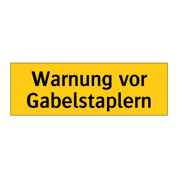 Warnung vor Gabelstaplern