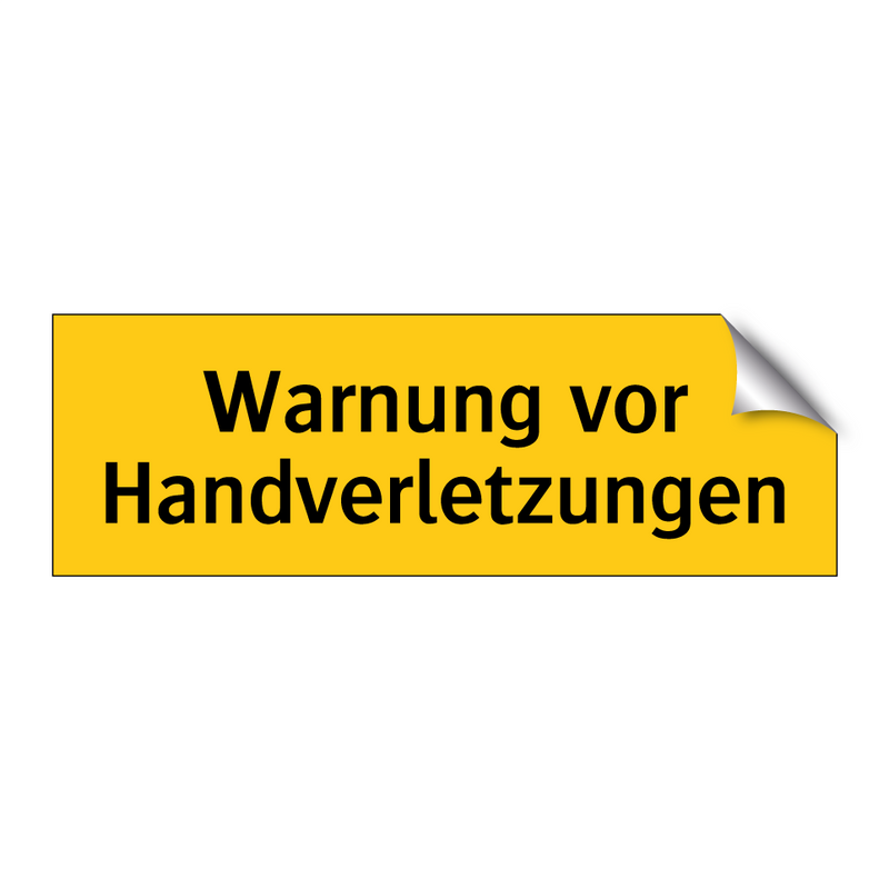 Warnung vor Handverletzungen