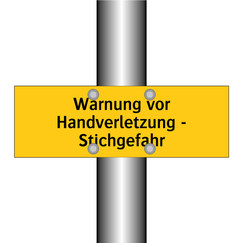 Warnung vor Handverletzung - Stichgefahr