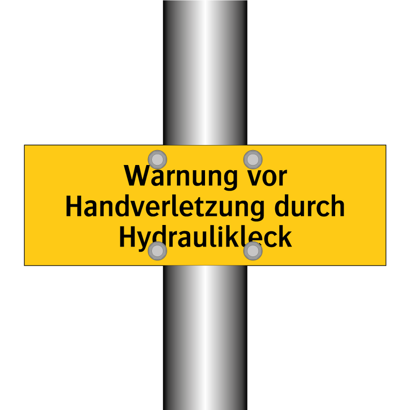Warnung vor Handverletzung durch Hydraulikleck