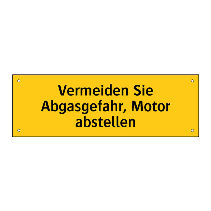 Vermeiden Sie Abgasgefahr, Motor abstellen