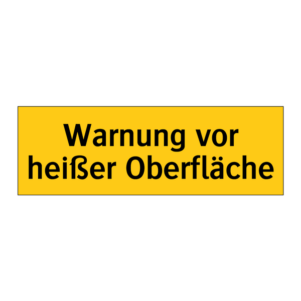 Warnung vor heißer Oberfläche