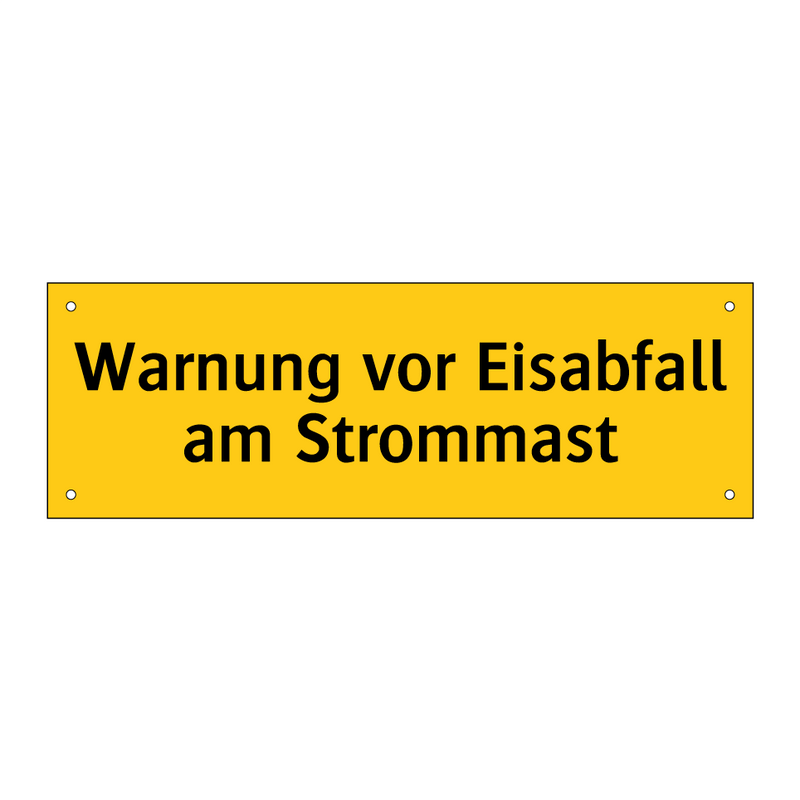 Warnung vor Eisabfall am Strommast