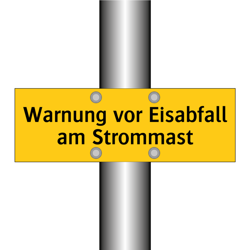 Warnung vor Eisabfall am Strommast