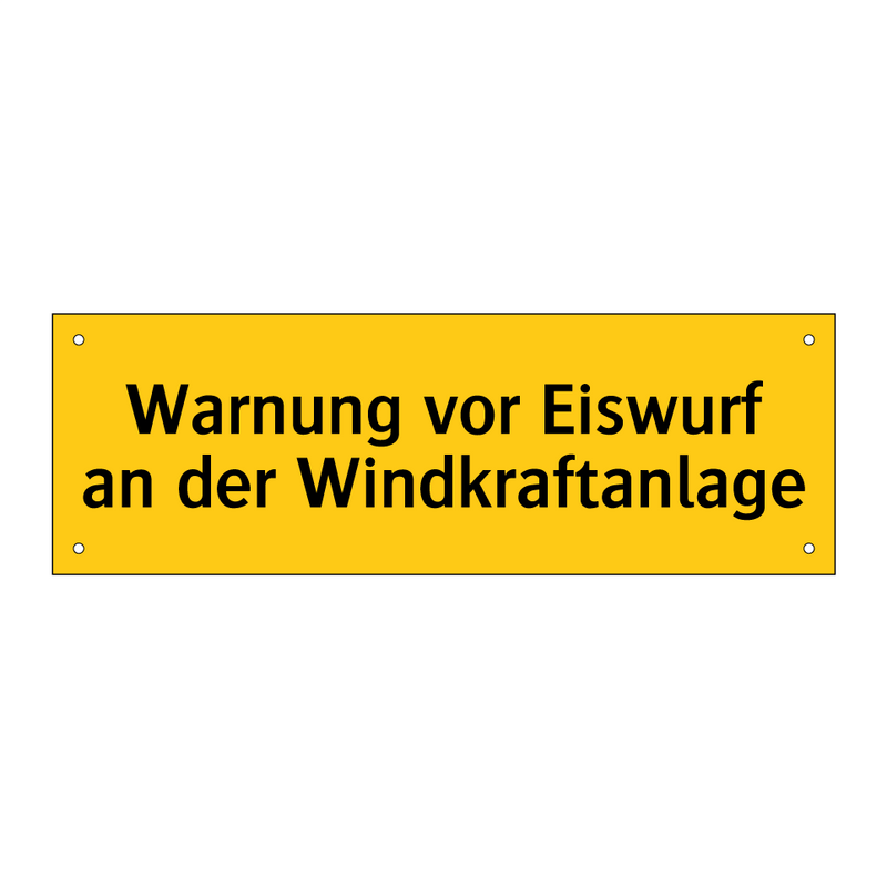 Warnung vor Eiswurf an der Windkraftanlage