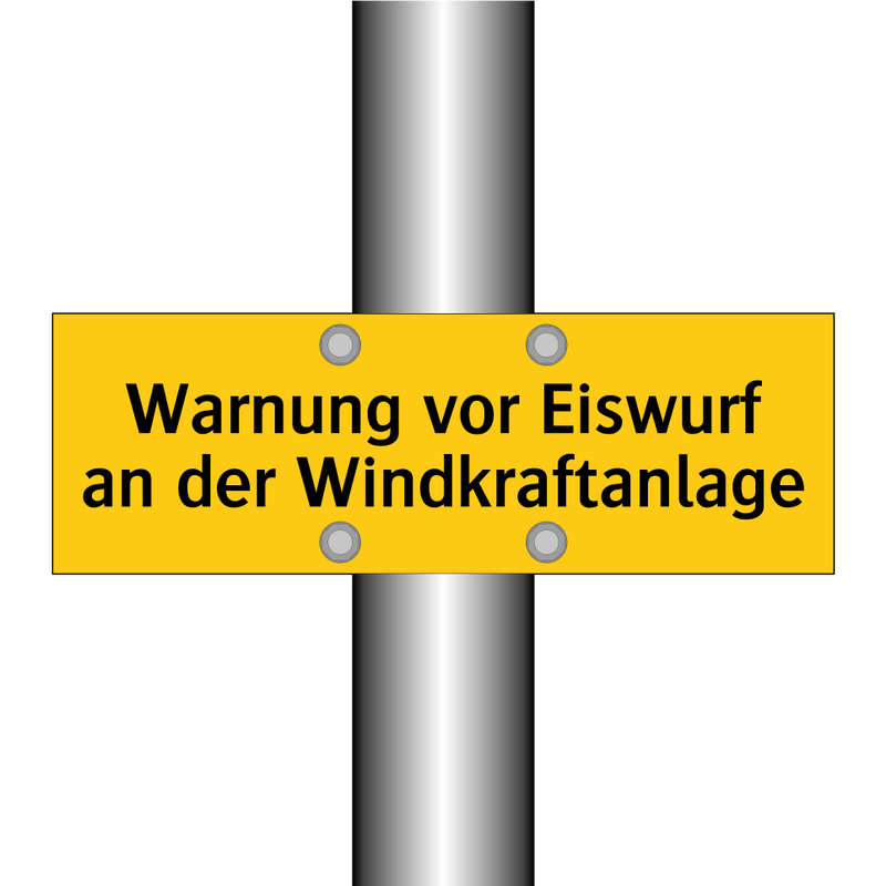 Warnung vor Eiswurf an der Windkraftanlage