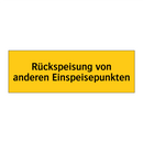 Rückspeisung von anderen Einspeisepunkten