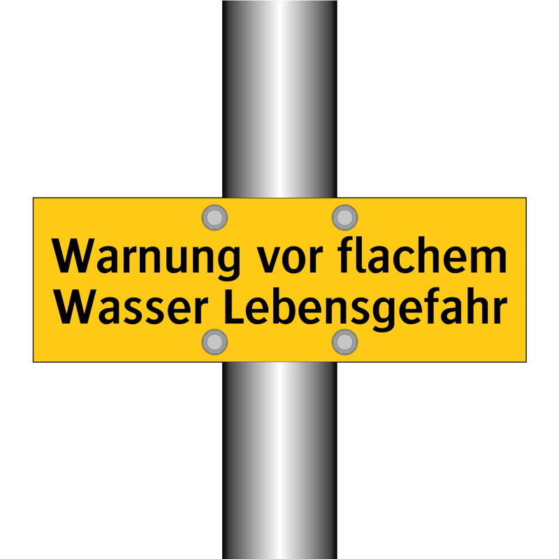 Warnung vor flachem Wasser Lebensgefahr