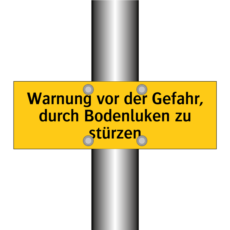 Warnung vor der Gefahr, durch Bodenluken zu stürzen