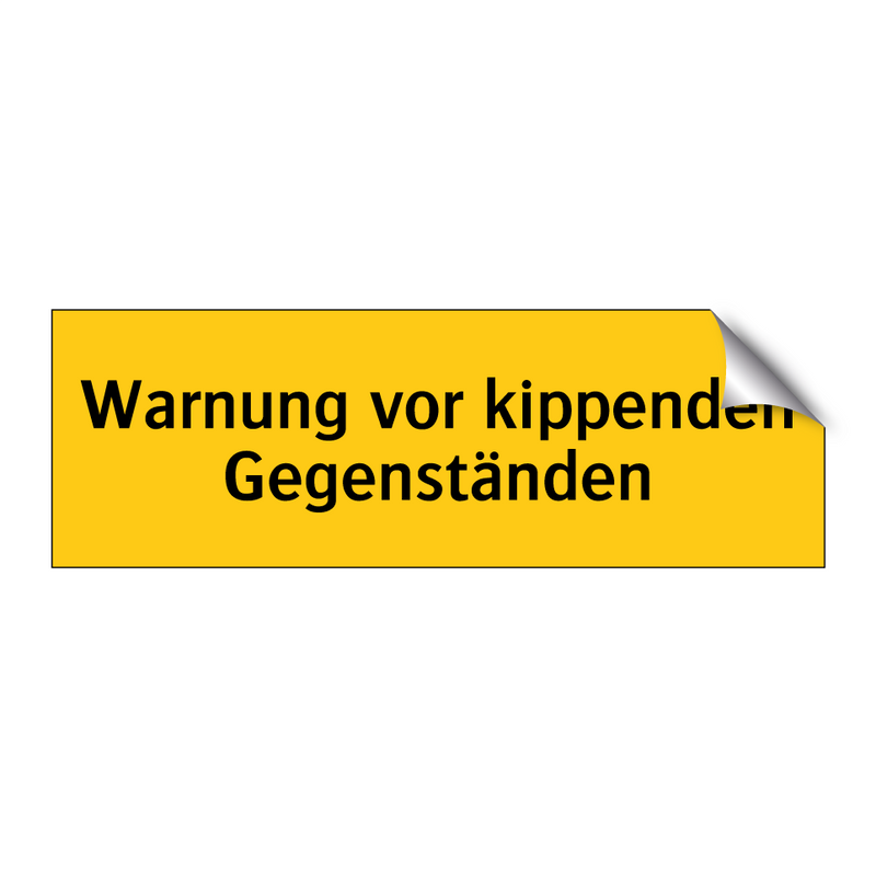 Warnung vor kippenden Gegenständen