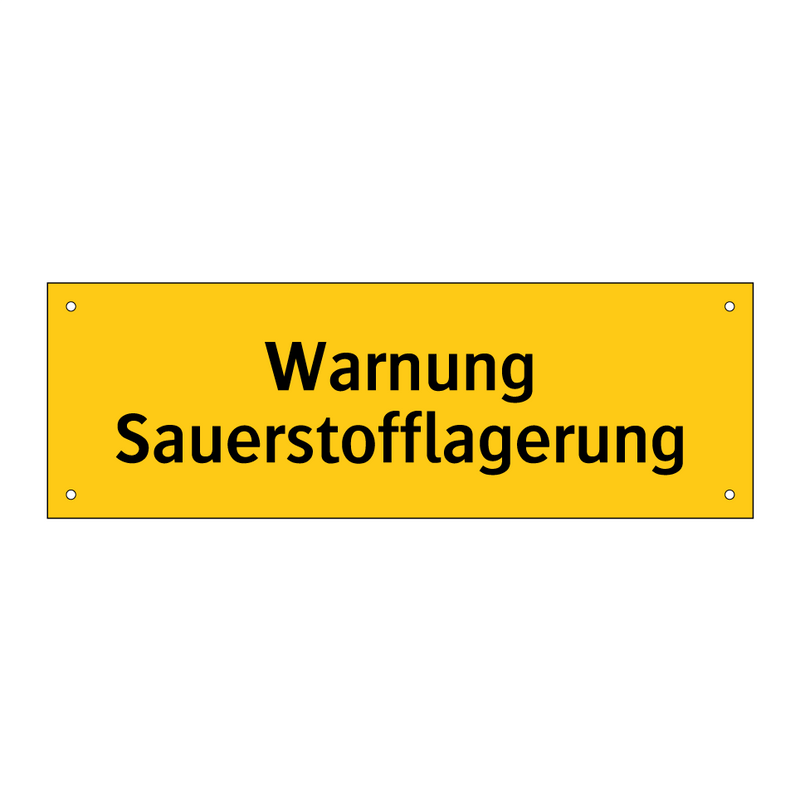 Warnung Sauerstofflagerung