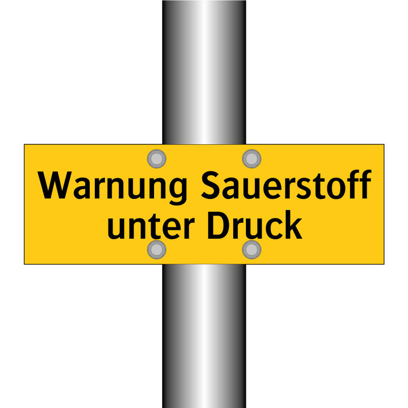 Warnung Sauerstoff unter Druck