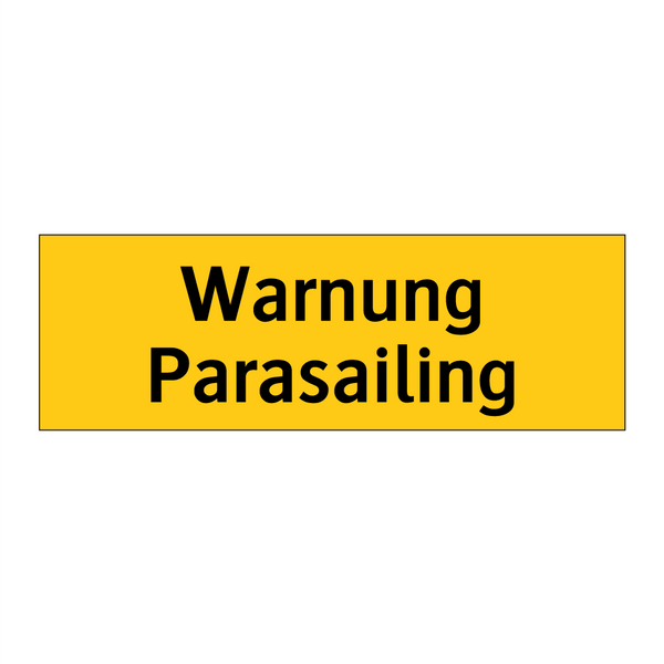 Warnung Parasailing