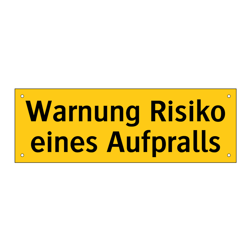 Warnung Risiko eines Aufpralls
