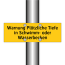 Warnung Plötzliche Tiefe in Schwimm- oder Wasserbecken