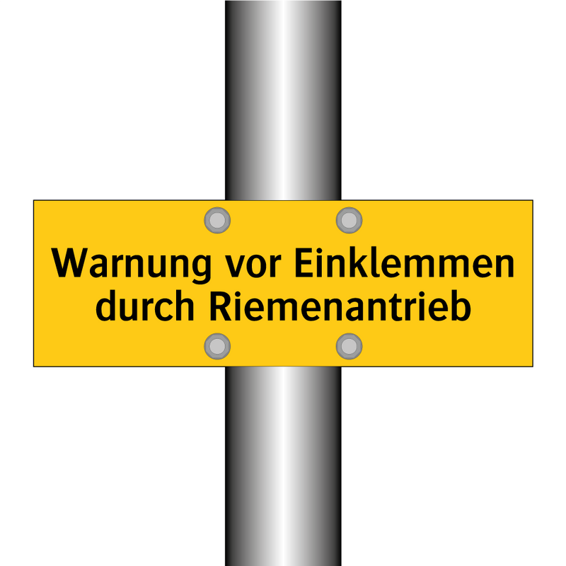 Warnung vor Einklemmen durch Riemenantrieb