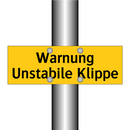 Warnung Unstabile Klippe