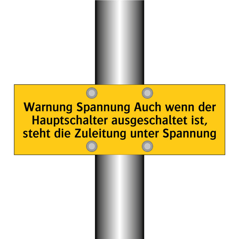 Warnung Spannung Auch wenn der Hauptschalter ausgeschaltet ist, steht die Zuleitung unter Spannung
