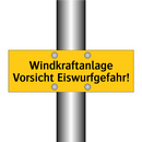 Windkraftanlage Vorsicht Eiswurfgefahr!