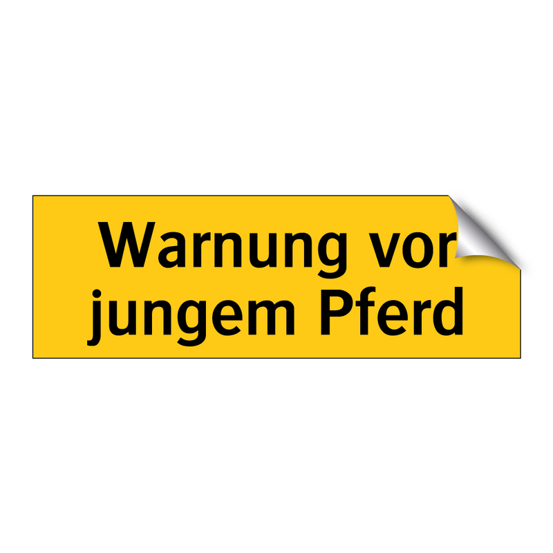 Warnung vor jungem Pferd