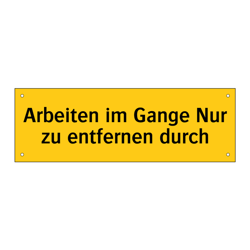 Arbeiten im Gange Nur zu entfernen durch