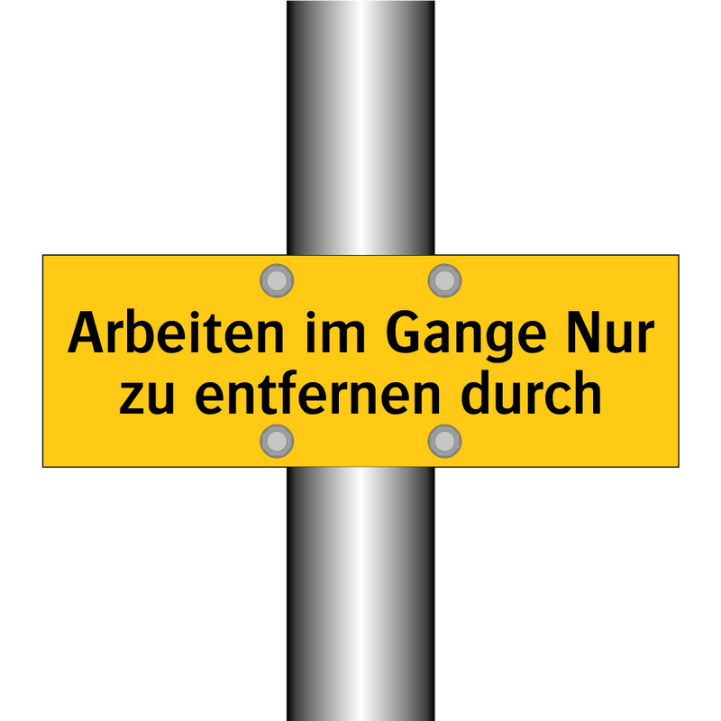 Arbeiten im Gange Nur zu entfernen durch