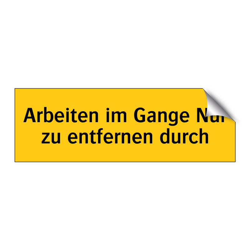 Arbeiten im Gange Nur zu entfernen durch